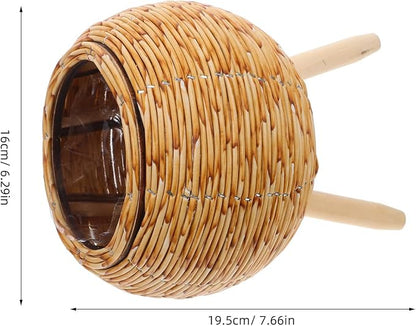 Plant Pot Rack Woven Rattan Flower Basket Stand Indoor Planter Holder - Image 2