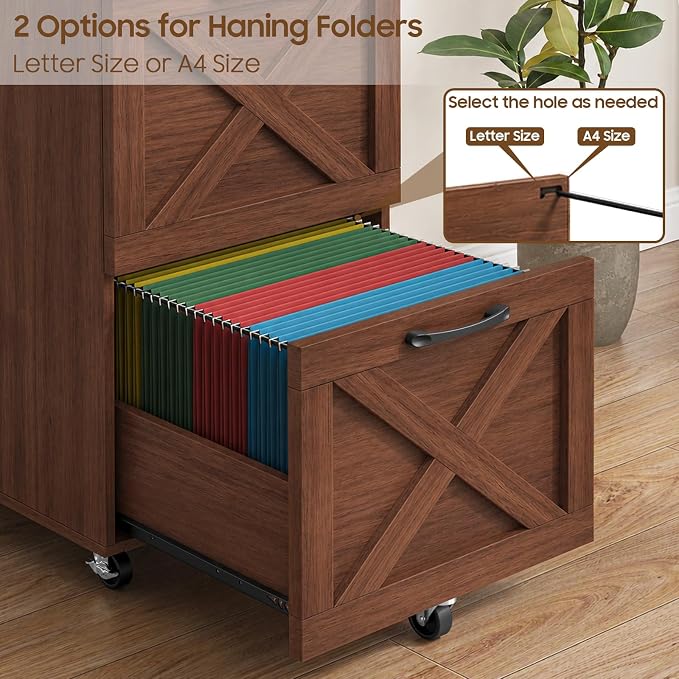 Halitaa Farmhouse 2 Drawer Small File Cabinet - Image 5