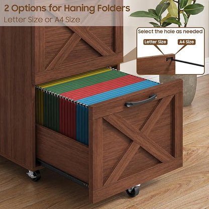Halitaa Farmhouse 2 Drawer Small File Cabinet - Image 5