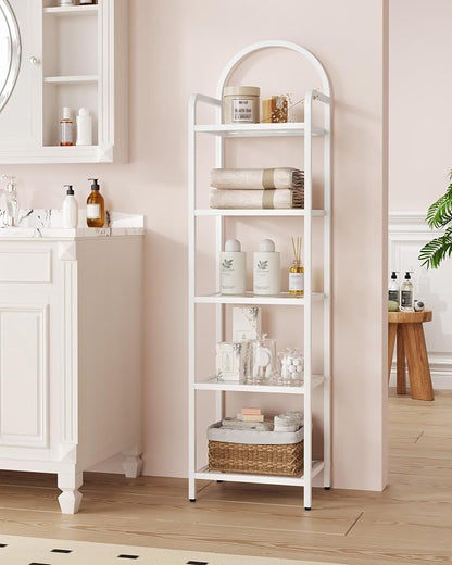 Hzuaneri Bookcase Bookshelf, Tempered Glass Bookshelves | Slim Shelving Unit - Image 7