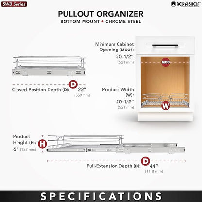 Rev-A-Shelf Kitchen Cabinet Pullout Shelf and Drawer Organizer Slide Out Pantry - Image 4