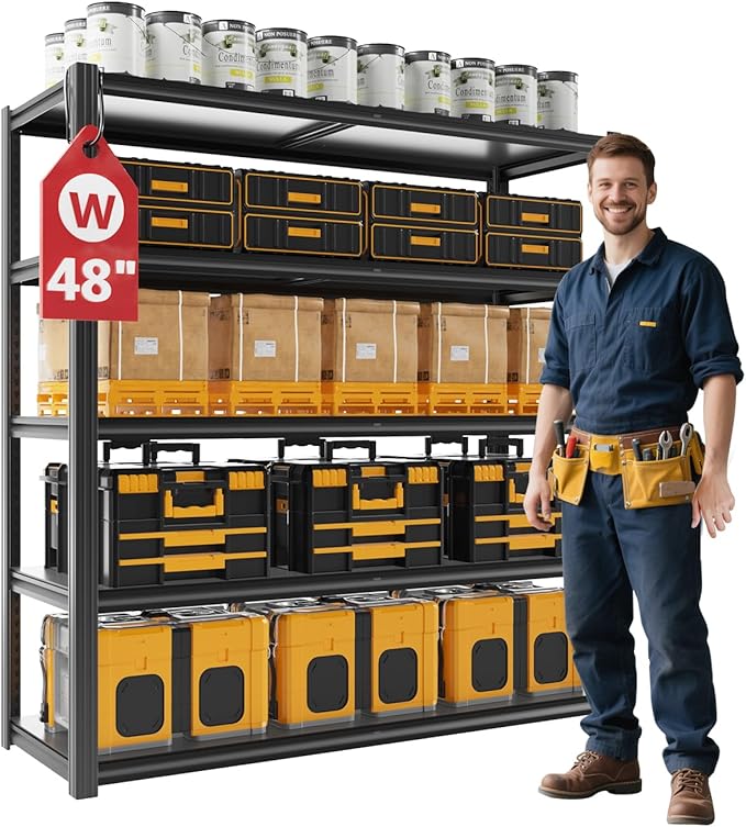 48" W Garage Shelving Heavy Duty 3030Lbs Storage Shelf 5 Tier Adjustable by VDEVY