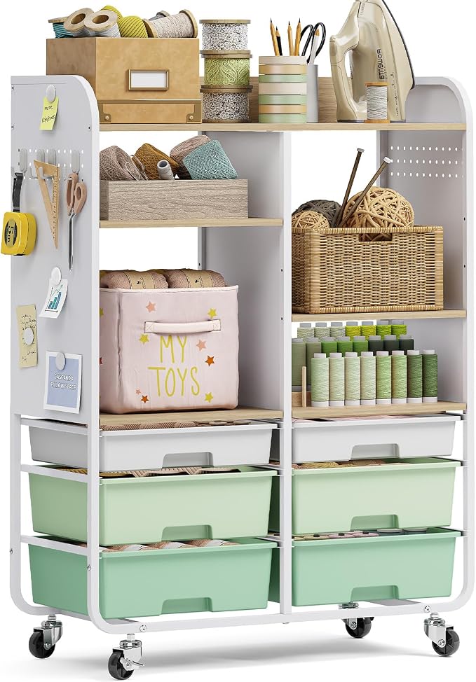 APEXCHASER 6 Drawers Rolling Storage Cabinet by APEXCHASER