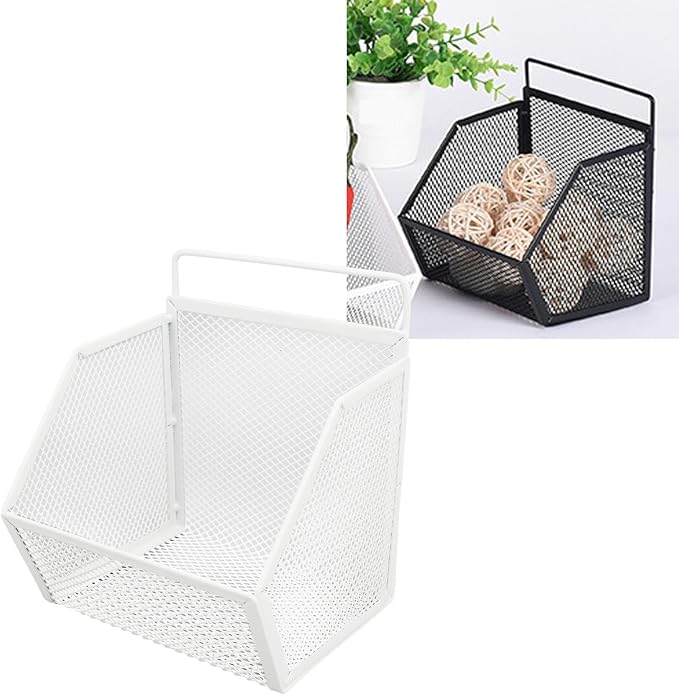 13.2x10x15cm Wall Hanging Baskets, Metal Wire Storage Organizer - Image 2