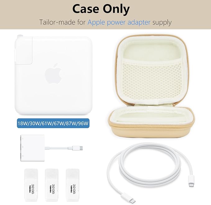 Charger Case for Macbook, Portable Tech Electronic Organizer Bag, Small Travel - Image 3