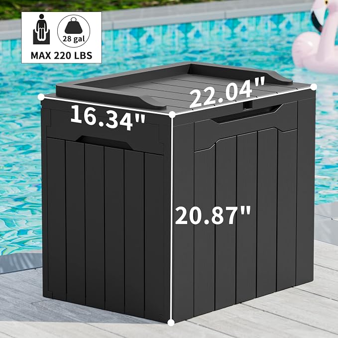 Greesum 31 Gal Resin Deck Box, Outdoor Storage - Image 6