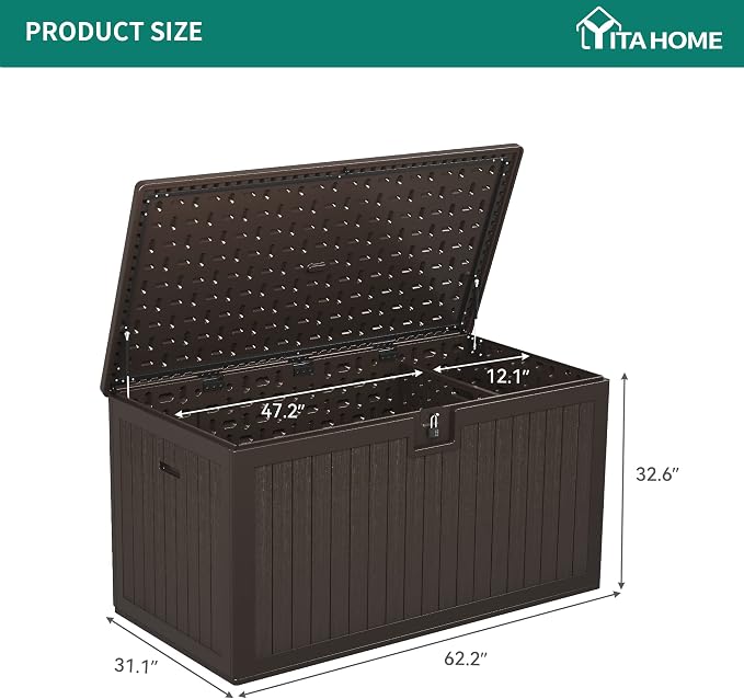 YITAHOME 260 Gallon Double-Wall Deck Box - Image 7