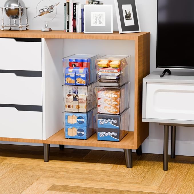 Yieach 6 Pack Clear Stackable Storage Bins - Image 9