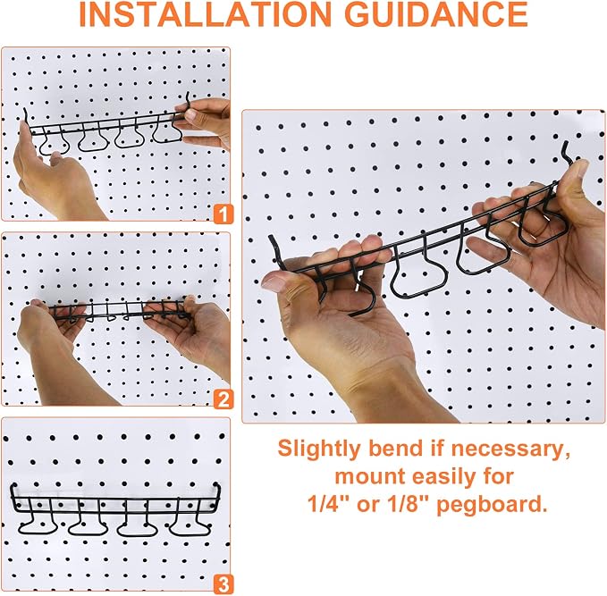 16 Pack Pegboard Utility Hooks, Peg Board Holders & Rack - Image 2