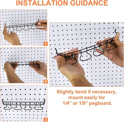 16 Pack Pegboard Utility Hooks, Peg Board Holders & Rack - Image 2