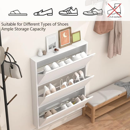 GREATMEET Shoe Rack for Closet, Slim Wall Mounted Metal Cabinet - Image 5
