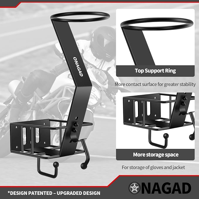 Wall Mount Motorcycle Helmet Rack - Image 3