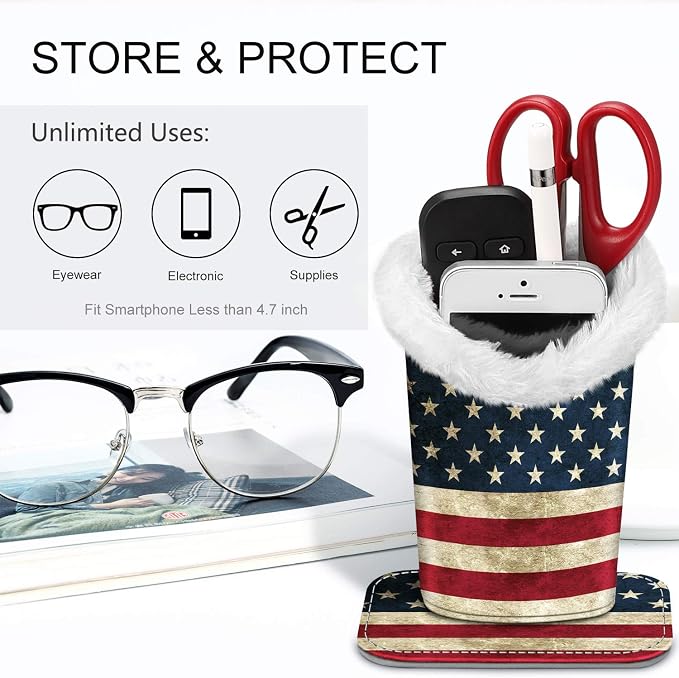 Fintie Plush Lined Eyeglasses Holder, Glasses Stand Case, Anti-scratch Glasses - Image 5