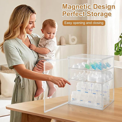 ERTIUANIO Baby Bottle Organizer – 3 Tier Acrylic Bottle Storage Organizer - Image 5