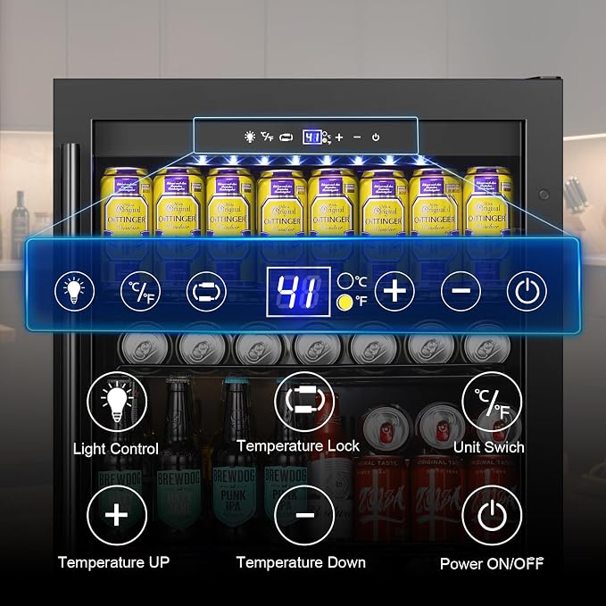 Beverage Refrigerator 24 Inch 200 Can Drink Fridge - Image 3