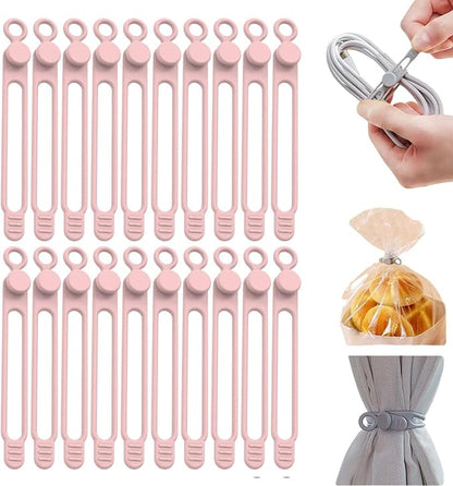 Data Cable Organizer, Silicone Cable Ties Reusable by Viwgnxy