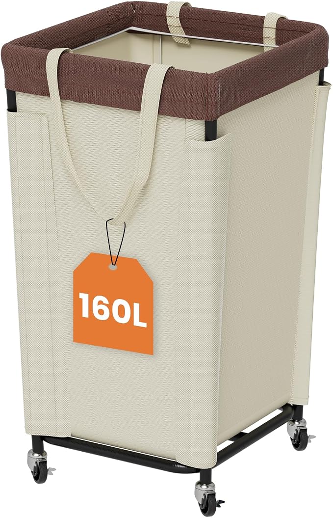 Laundry Basket with Wheels, Laundry Hamper with Removable Bag and Steel Frame by SwaaVeeYourBestOrganizingHelper