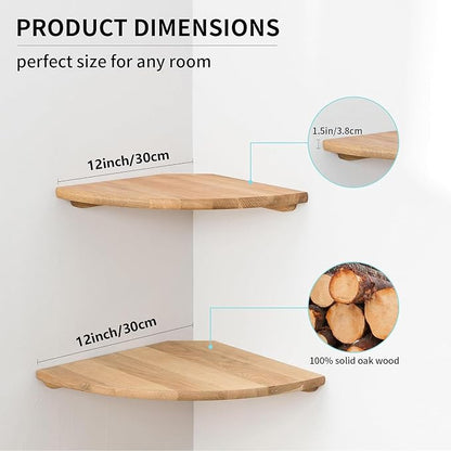Corner Shelves, Floating Corner Shelf, Round End Wall Mount Display Shelf - Image 6