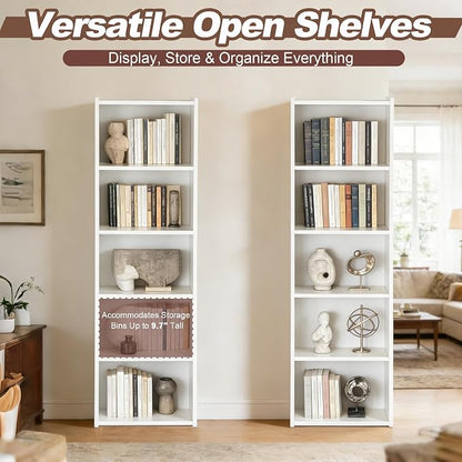 SUPER DEAL 5-Tier Open Shelf Bookcase and Bookshelf, Freestanding Display - Image 5