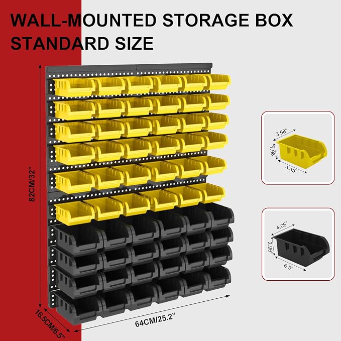 Wall Mounted Storage Bins, Nut and Bolt Organizer, Plastic Bolt Bin, Screw - Image 2