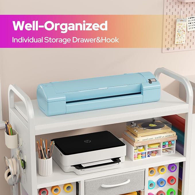 Craft Organization and Storage Cart, Large Rolling Craft Organizer Workstation - Image 8