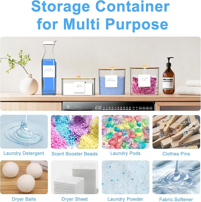 3+1 Pack Laundry Pods Containers & Dryer Sheet Holder & Laundry Detergent - Image 6