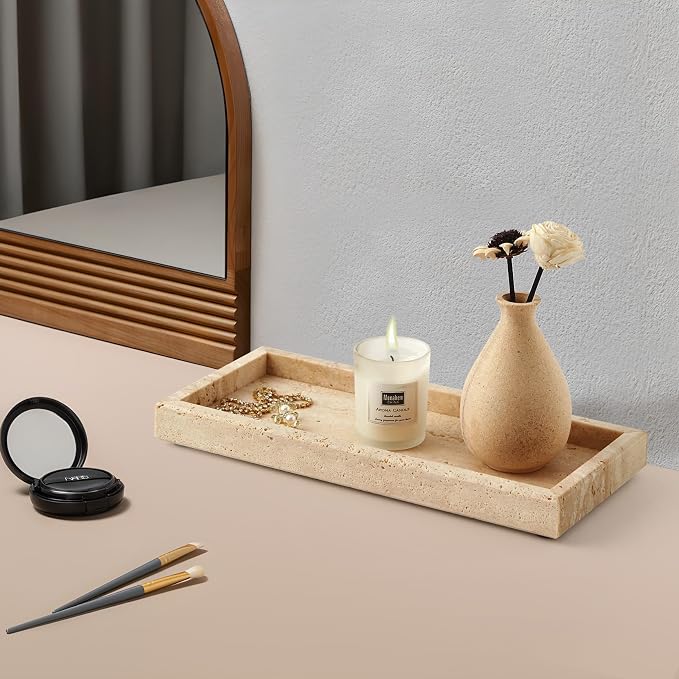Real Natural Small Marble Tray for Bathroom, Kitchen and Desktop, Rectangle - Image 5