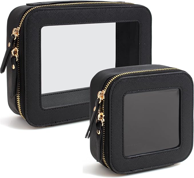 Travel Clear Makeup Bag Set, TSA Approved Cosmetic Bag Case by FFpaw