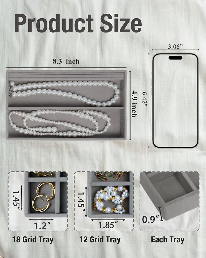 Velvet Jewelry Trays, Jewelry Organizer - Image 3