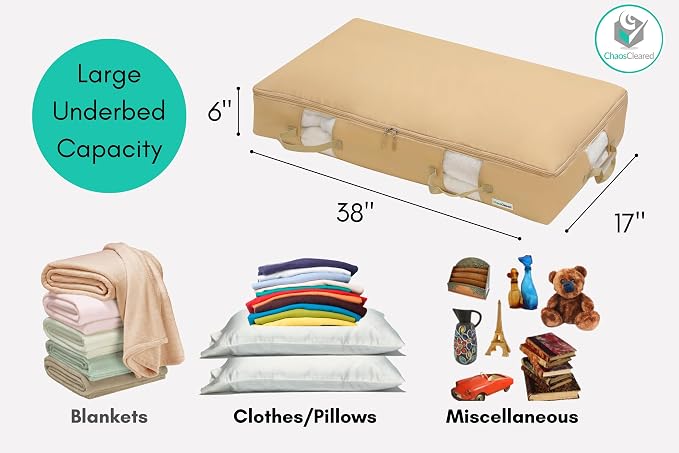 Under Bed Storage Containers for Toys, Shoes etc. Underbed Organizer Bag that - Image 2