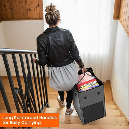 150L Laundry Hamper with Wheels, Rolling Laundry Basket with Metal Frame and - Image 7