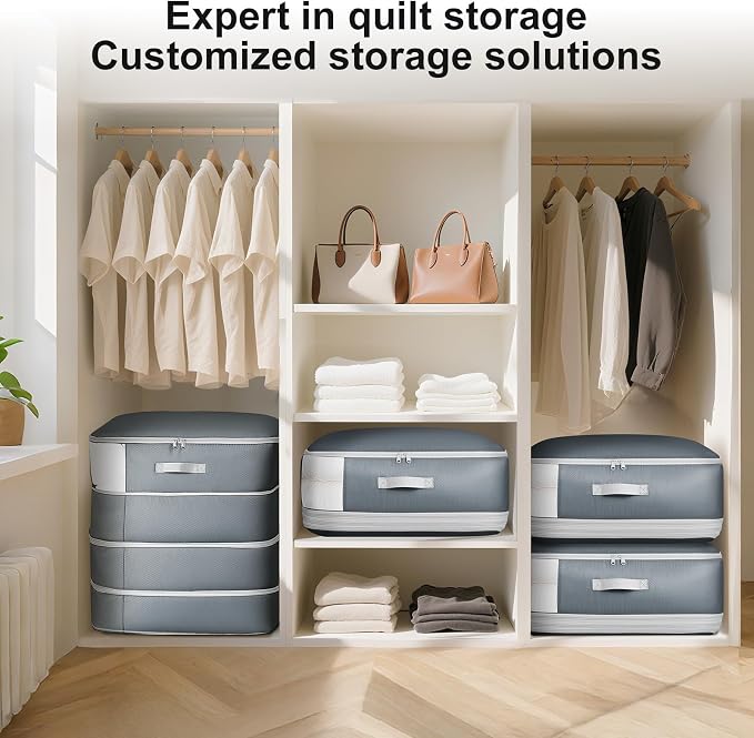 Comforter Storage Bag - 130L Large Capacity Blanket Storage Bags 4-Layer Ultra - Image 6