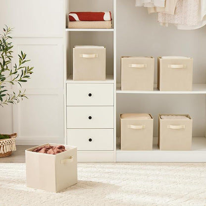 MAX Houser Fabric Cloth Storage Bins, Foldable Storage Cubes Organizer Baskets - Image 7