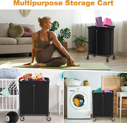 Hodonas Laundry Basket with Wheels, Rolling Laundry Hamper, 46 Gallons - Image 7