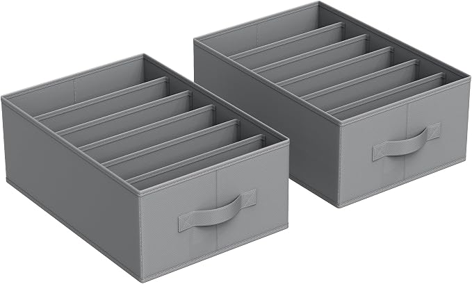 SONGMICS Set of 2 Large Size Wardrobe Clothes Organizers, 6-Compartment by SONGMICSbySONGMICSHOME