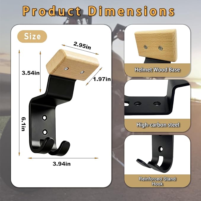 Motorcycle Helmet Holder Wall Mount - Image 3