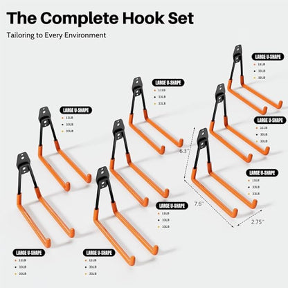 Garage Hooks Heavy Duty, 10 Pack Wall Mount Storage Hangers - Image 2