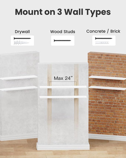 AMADA HOMEFURNISHING Floating Shelves Wall Mounted, 47 x 8 Inch Wall Shelves - Image 8