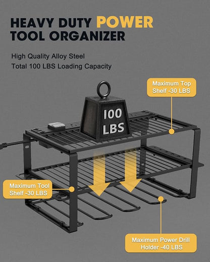 Wall Mount Power Tool Organizer and Charging Station - Image 6