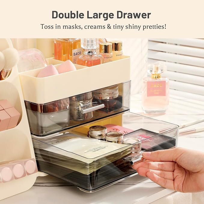 Aveniee Makeup Organizer with Drawers, Large Bathroom Countertop Storage - Image 5