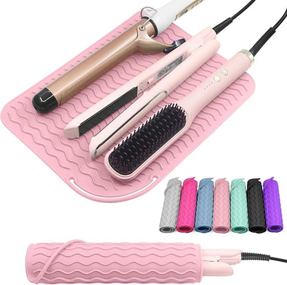 Plus Size Silicone Heat Resistant Mat, Portable Travel Hot Tools Pad Cover by Suafrnut