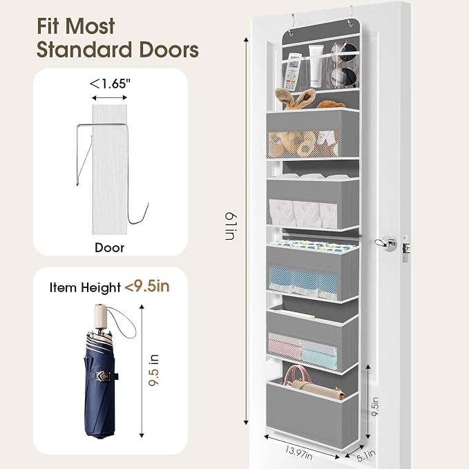 6-Tier Over The Door Organizer, Hanging Storage Organizer - Image 2