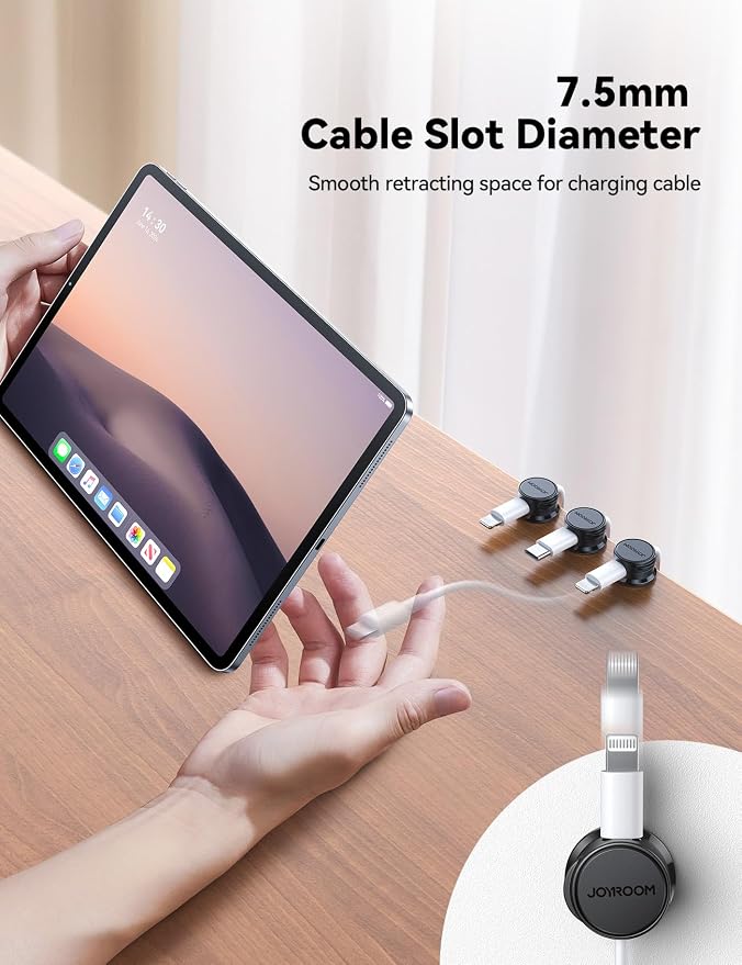 9 Pack Cable Management Cord Organizer, JOYROOM Magnetic Cable Clips Adhesive - Image 4