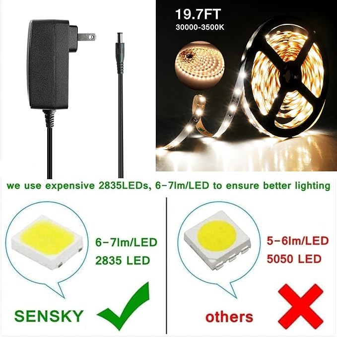 SENSKY Cabinet Lighting Kit Flexible LED Strip Lights Kit - Image 6