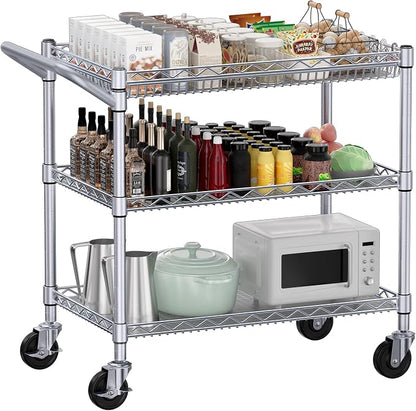 WDT 990Lbs Capacity Heavy Duty Rolling Utility Cart, NSF Rolling Carts by WDT