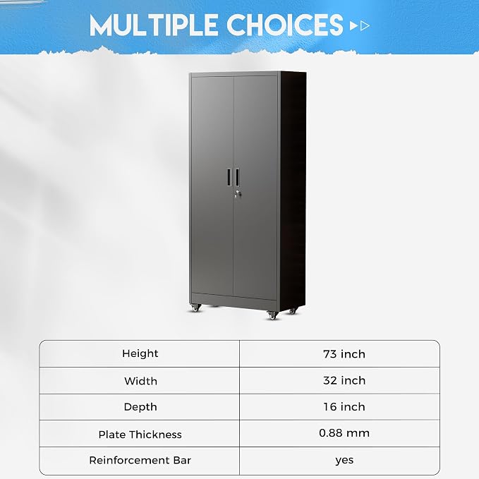 Greenvelly Metal Garage Storage Cabinet - Image 7