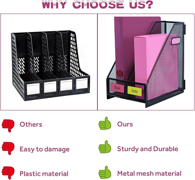 Desk Organizers, Metal Magazine File Holder - Image 4