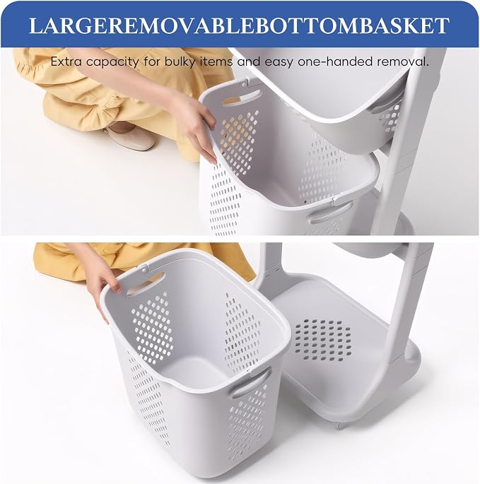 4-Tier Laundry Hamper Cart - Image 8
