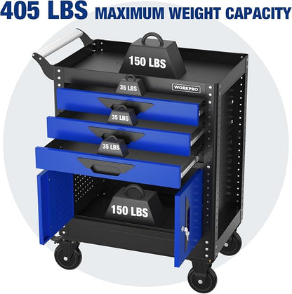 WORKPRO 27.5 Inch 3-Drawer Rolling Tool Chest - Image 7