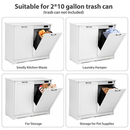 JAXPETY Double Tilt Out Trash Cabinet, Kitchen Hidden Garbage Can - Image 4